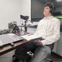 Deposition Video Gear organized on conference table